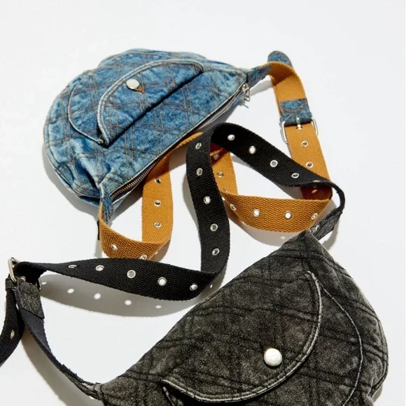 URBAN OUTFITTERS Quilted Denim Sling Bag - Picture 3 of 6